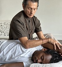 Working precisely with elbows while giving massage